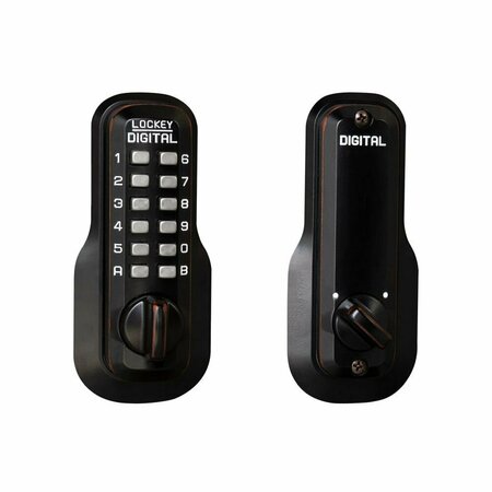 LOCKEY USA Mechanical Keyless Deadbolt, Single Sided, M210, Oil Rubbed Bronze M210OIL